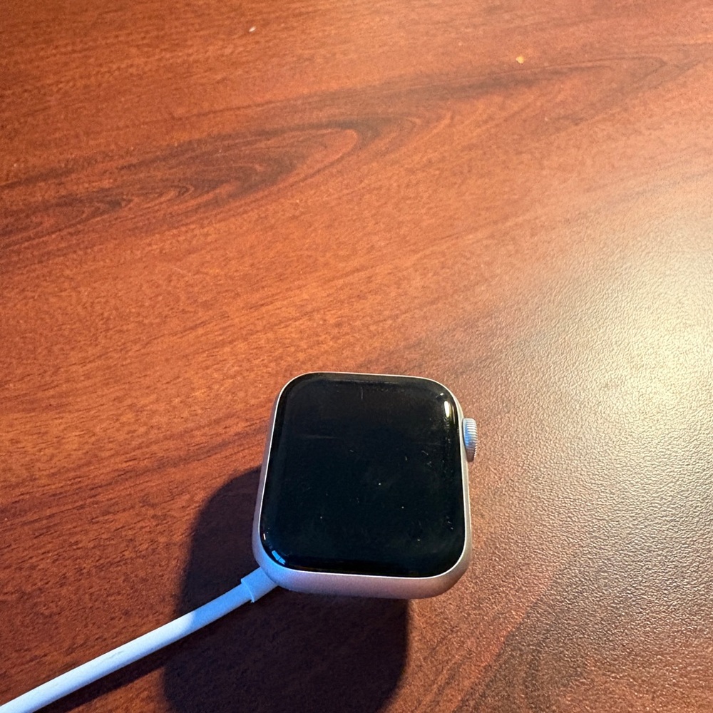 Silver Smartwatch with Black Screen